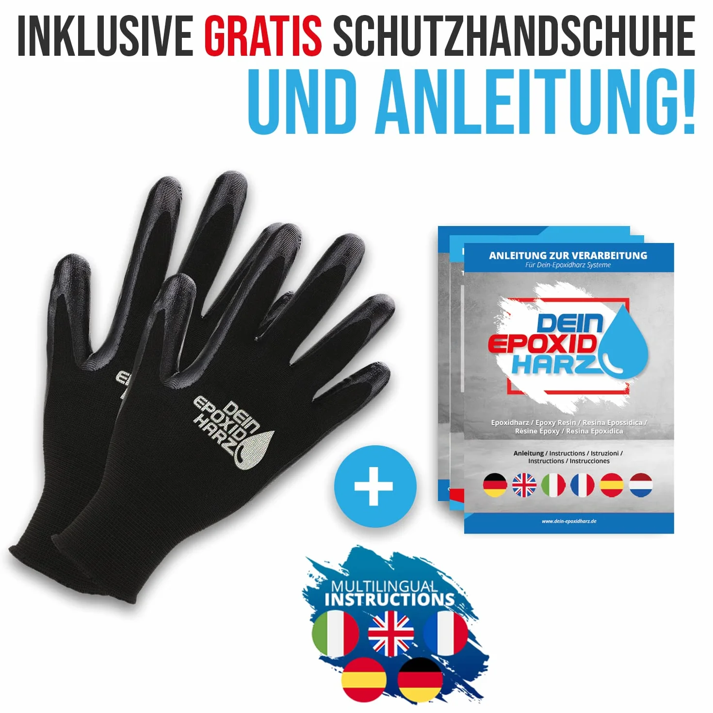 Epoxidharz mit Härter | 10,2kg GfK set | Profi Qualität glasklar & geruchsarm | Gießharz für Holz + Schutzhandschuhe