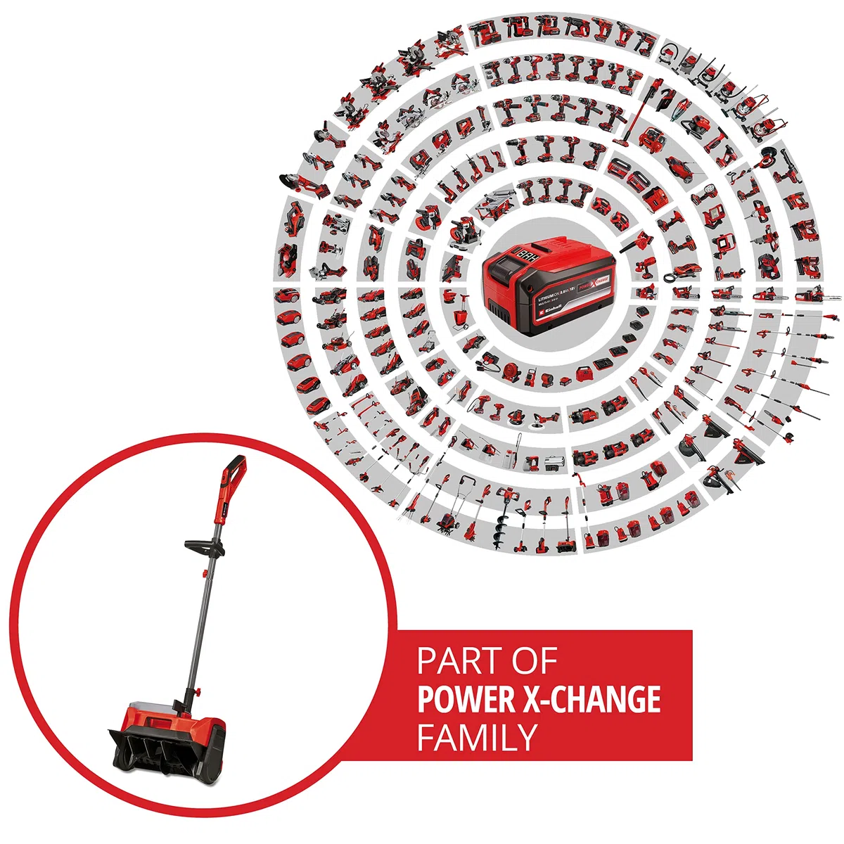Einhell Akku-Schneefräse GE-ST 36/40 Li E Power X-Change (Li-Ion, 36 V, Arbeitsbreite 40 cm, max. Schneehöhe 20 cm, inkl. Akku und Ladegerät)