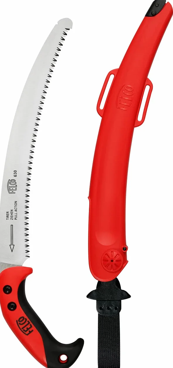 FELCO 630 Astsäge (gebogene Säge mit ziehendem Schnitt, Sägeblatt 33 cm, Schnitt-ø 120 mm, Länge 495 mm, Baumsäge inkl. Etui)