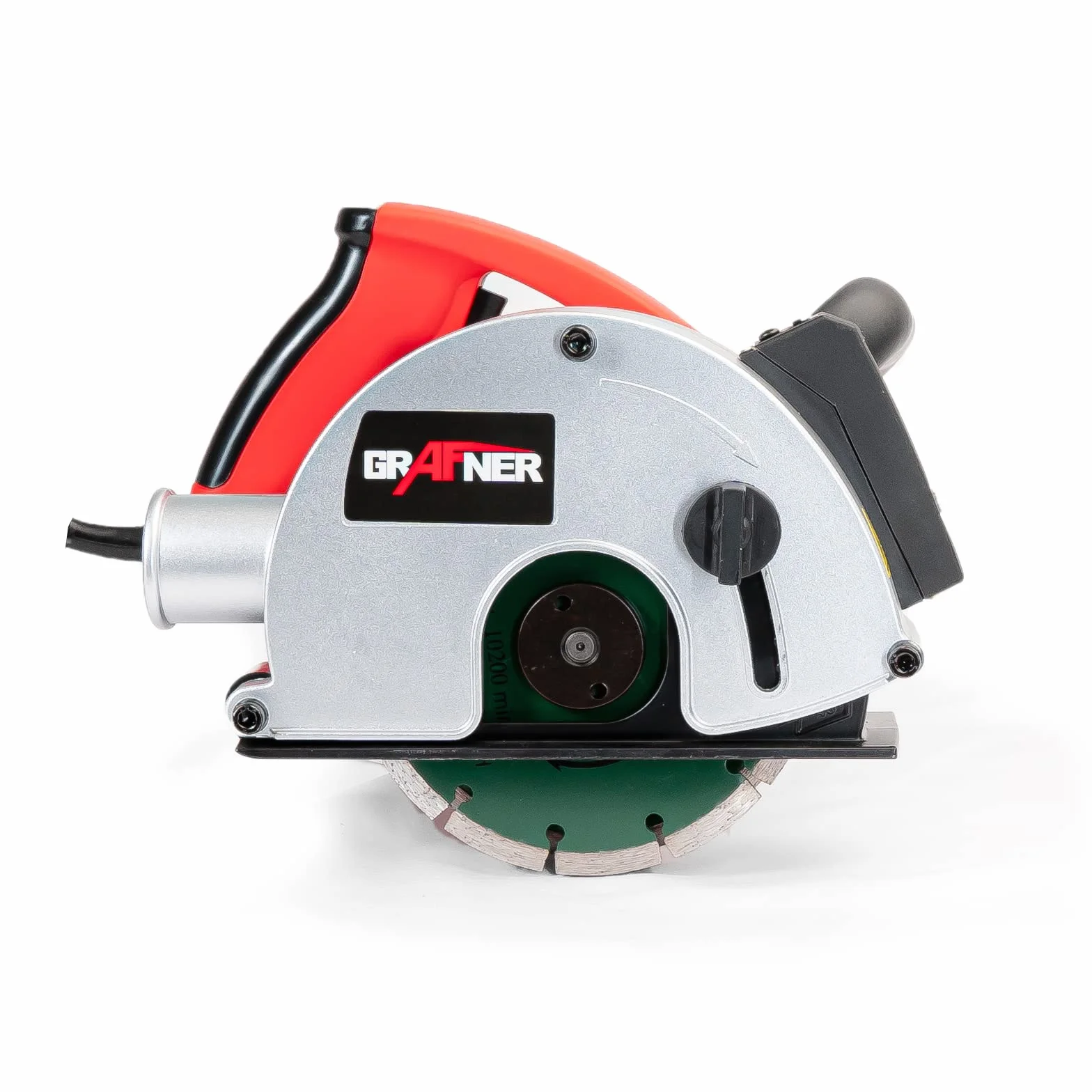 Grafner Mauernutfräse mit Laser, kraftvolle 1700 Watt mit 4000 U/min, incl. 2x Ø 150 mm Diamant-Trennscheiben, Staubabsaugung, Nutbreite 14-29mm, Nuttiefe 10-40mm, Mauerfräse Schlitzfräse