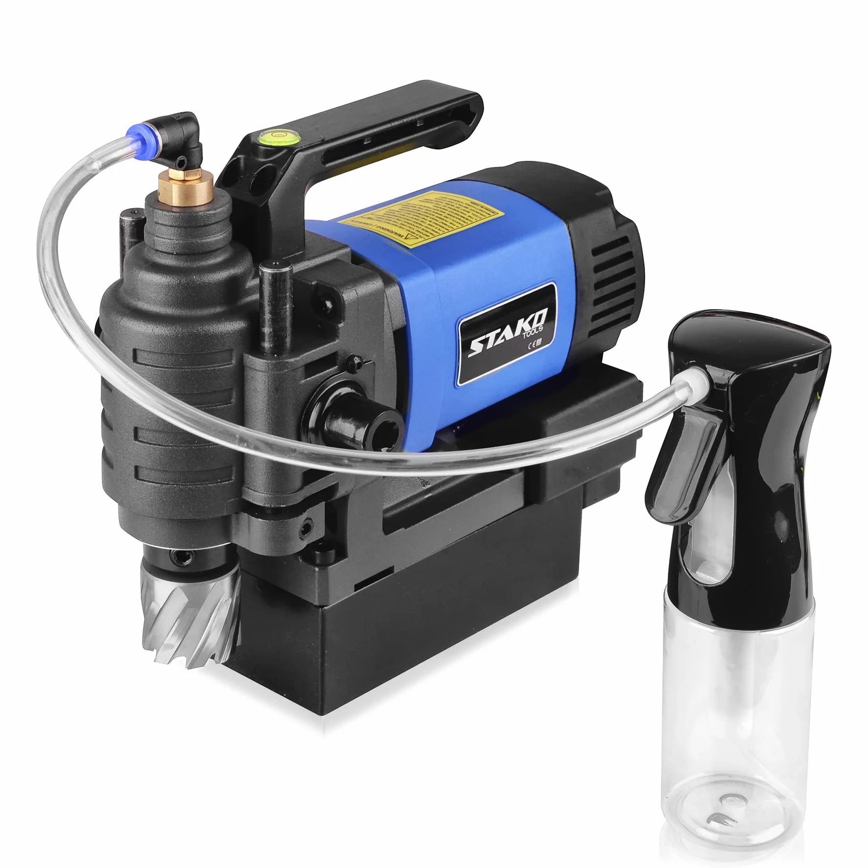 STAKO Magnetbohrmaschine mit Niedrigem Profil 1650 W mit Koffer KCY-38DM – tragbare Kernbohrmaschine für Metallbearbeitung – mit Weldon 19 mm – Leicht 8 kg – Magnetkraft 14500 N – Kernbohrgerät
