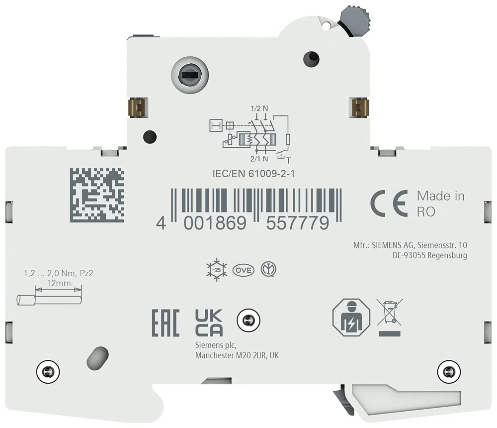 Siemens 5SV13166KK16 FI/LS kompakt RCBO 1P+N 6kA TypA 30mA B16 230V, Fehlerstrom- und Überlastschutz in 1TE (50% Platzersparnis)