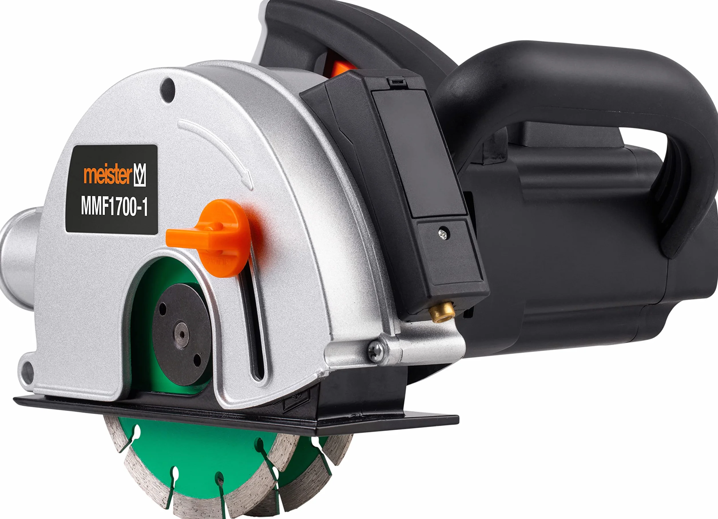Meister Mauernutfräse 1700W, MMF1700-1 - Inkl. 2 Diamanttrennscheiben Ø 150 mm - Nutbreite bis 29 mm - 40 mm Schnitttiefe - Laser-Markierhilfe / Wandfräse mit Staubabsaugung / Schlitzfräse / 5459170