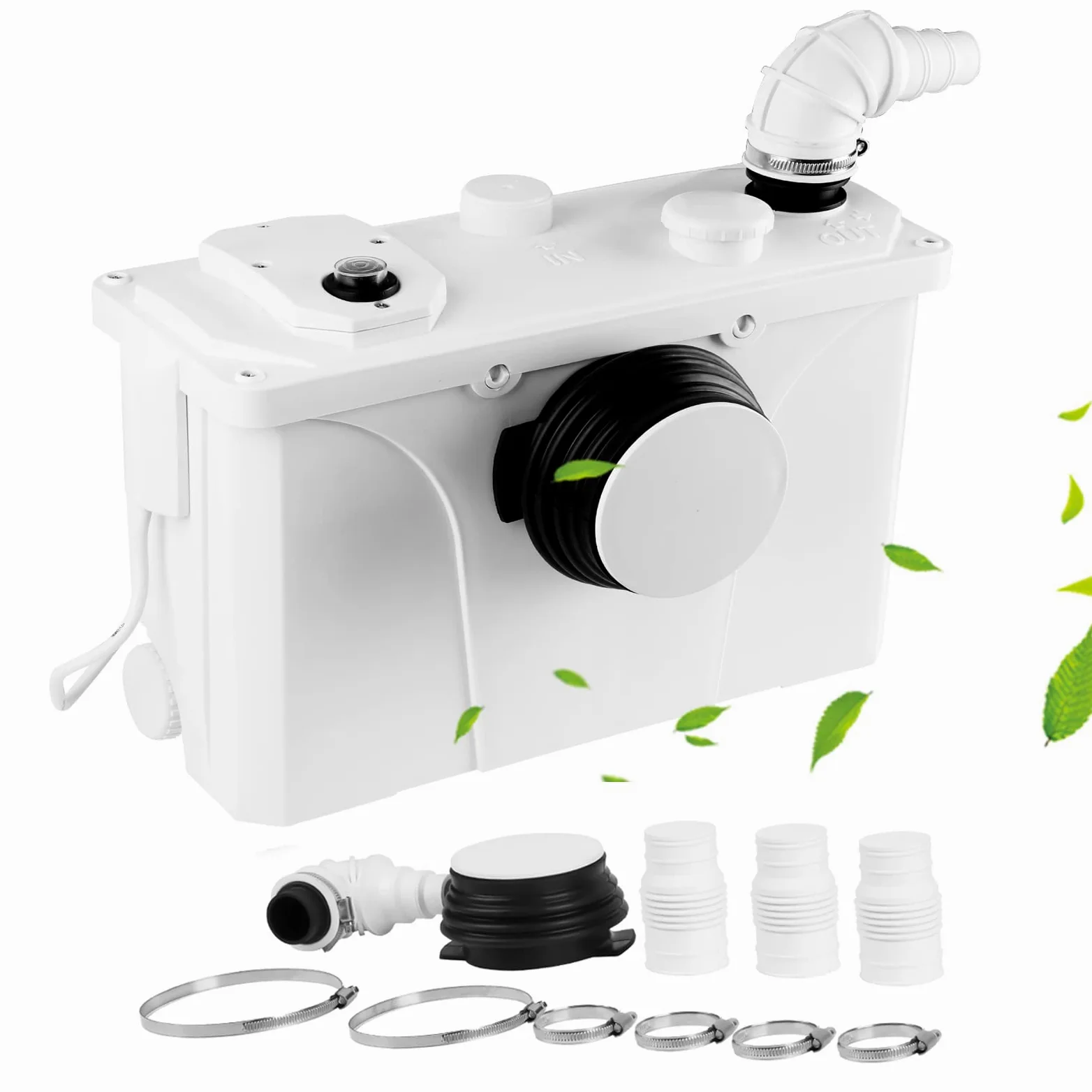 Hebeanlage Schmutzwasserpumpe, 700W Fäkalienpumpe 190L/min Kleinhebeanlage, 4 in 1 Schmutzwasser Abwasser Fäkalien Pumpe für WC Waschmaschine Waschbecken,Sehr Leise