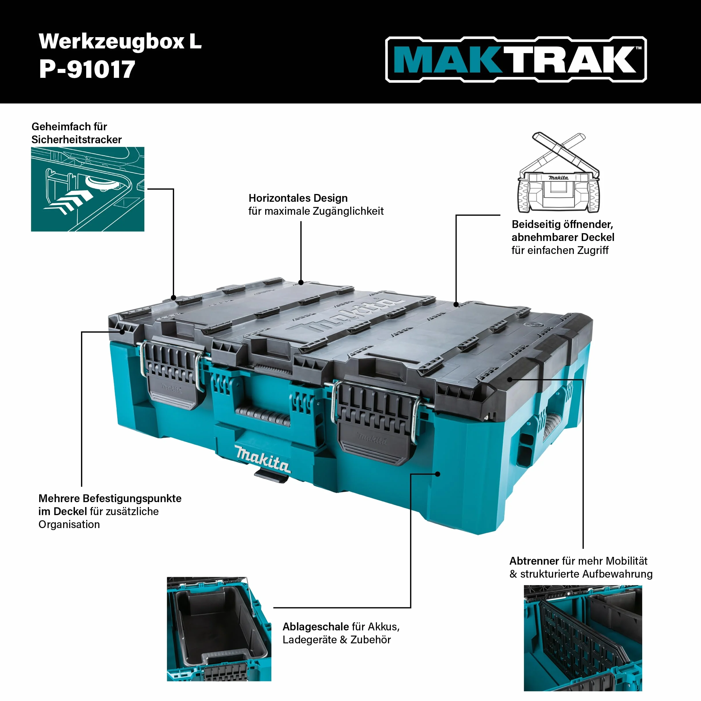 Makita P-91017 MAKTRAK Werkzeugbox L