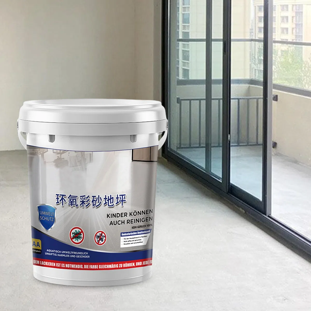 Epoxyharz-Bodenfarbe | Epoxy-Bodenfarbe mit farbigem Sand - Glitzermarmoreffekt rutschfester wasserfester Fliesensand, Holz, Arbeitsplatte, Haus, Garage