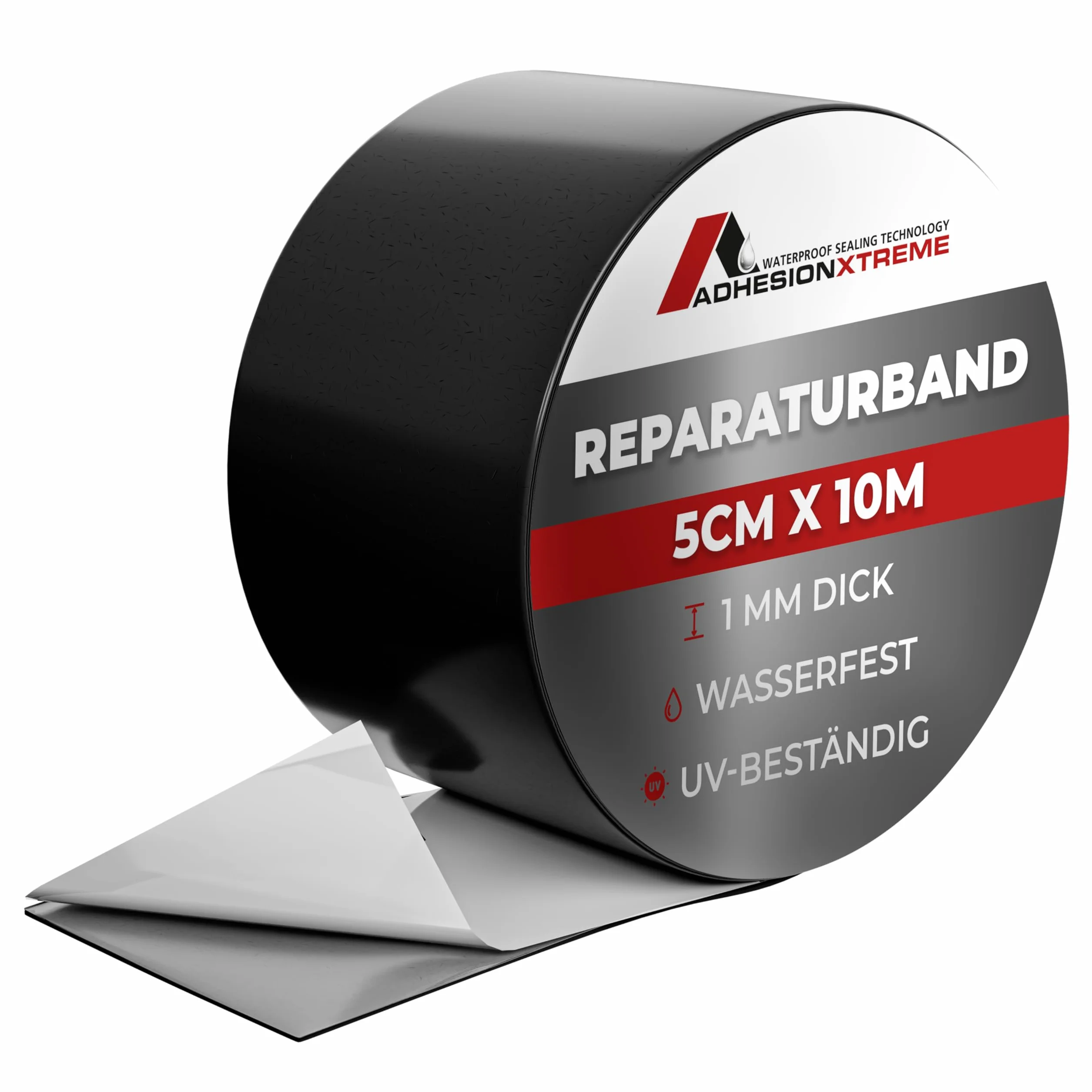 Abdichtband Reparaturband 5cm x 10m schwarz wasserdicht wetterfest temperaturbeständig -30°C bis +80°C UV-resistent TÜV-zertifiziert