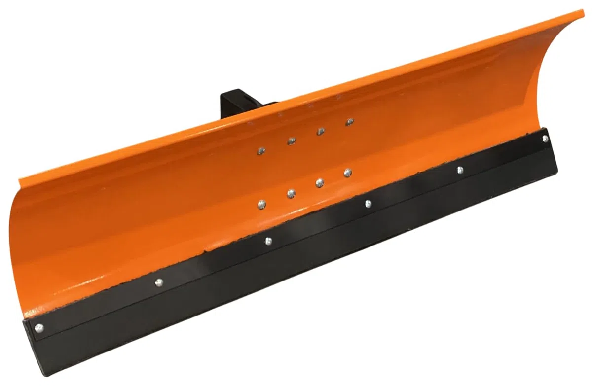 SRM Design Schneeschieber Schneeschild Schneepflug Räumschild Universal für Einachser und Rasentraktor Orange Breite 175 cm x Höhe 40 cm 5-stufig schwenkbar verstellbar