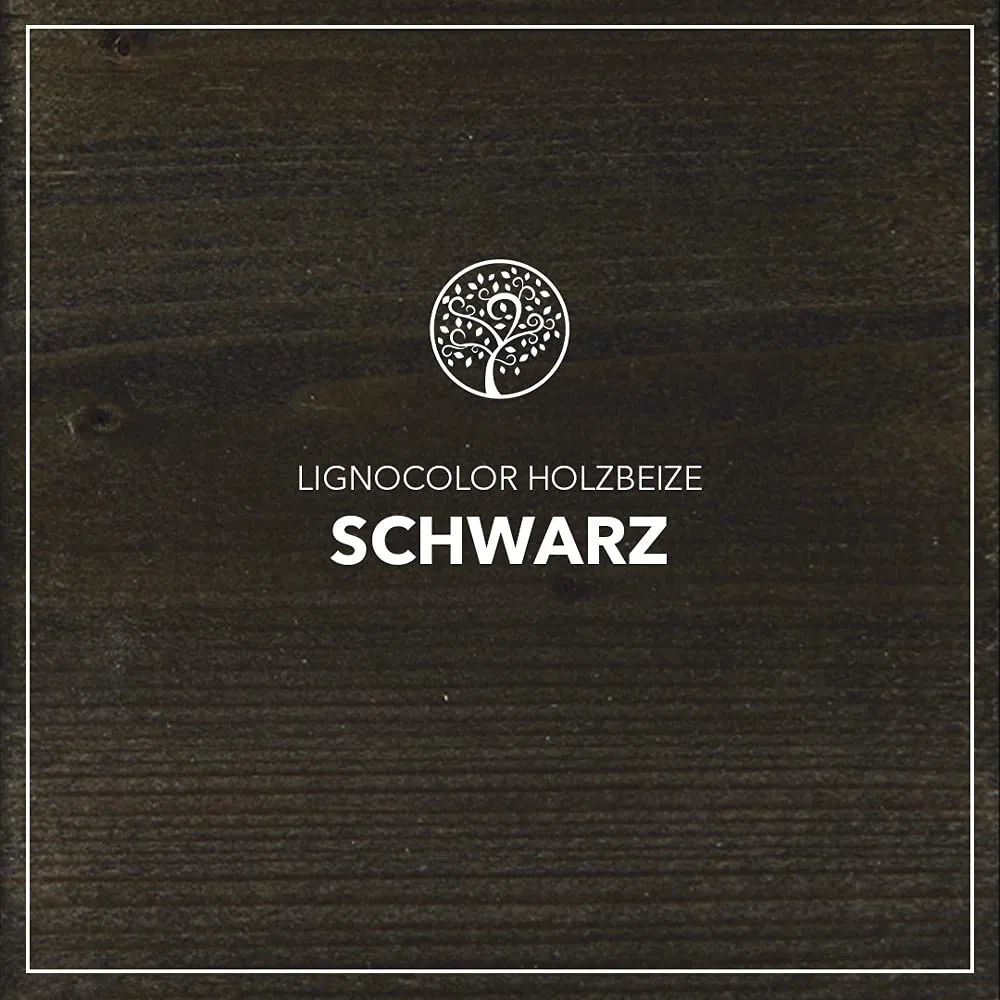 Lignocolor Holzbeize (2,5 L, Schwarz) umweltfreundliche Beize auf Wasserbasis für Holz