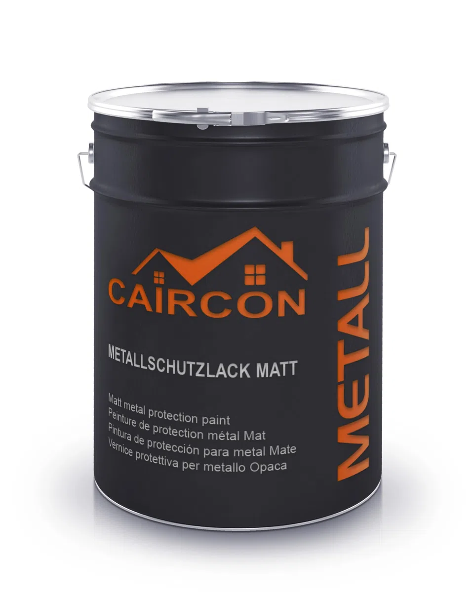CAIRCON Metallschutzlack MATT 3in1 Metallfarbe Metalllack Rostschutzfarbe Schwarz - 2,5L