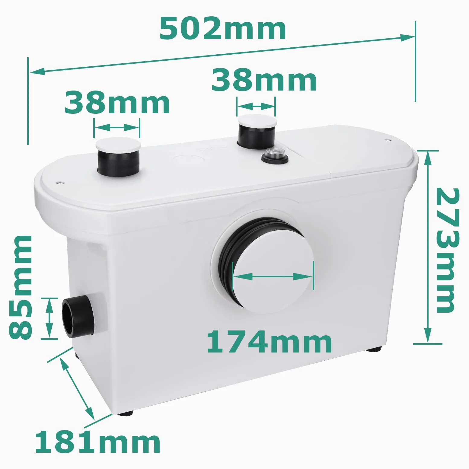 Fiqops Hebeanlage Waschmaschine, 700W 190 L/min Schmutzwasserpumpen, Fäkalienpumpe mit 4 Einlässe, Haushaltspumpe für Dusche Badewannen Waschbecken Waschmaschine Spülmaschinen