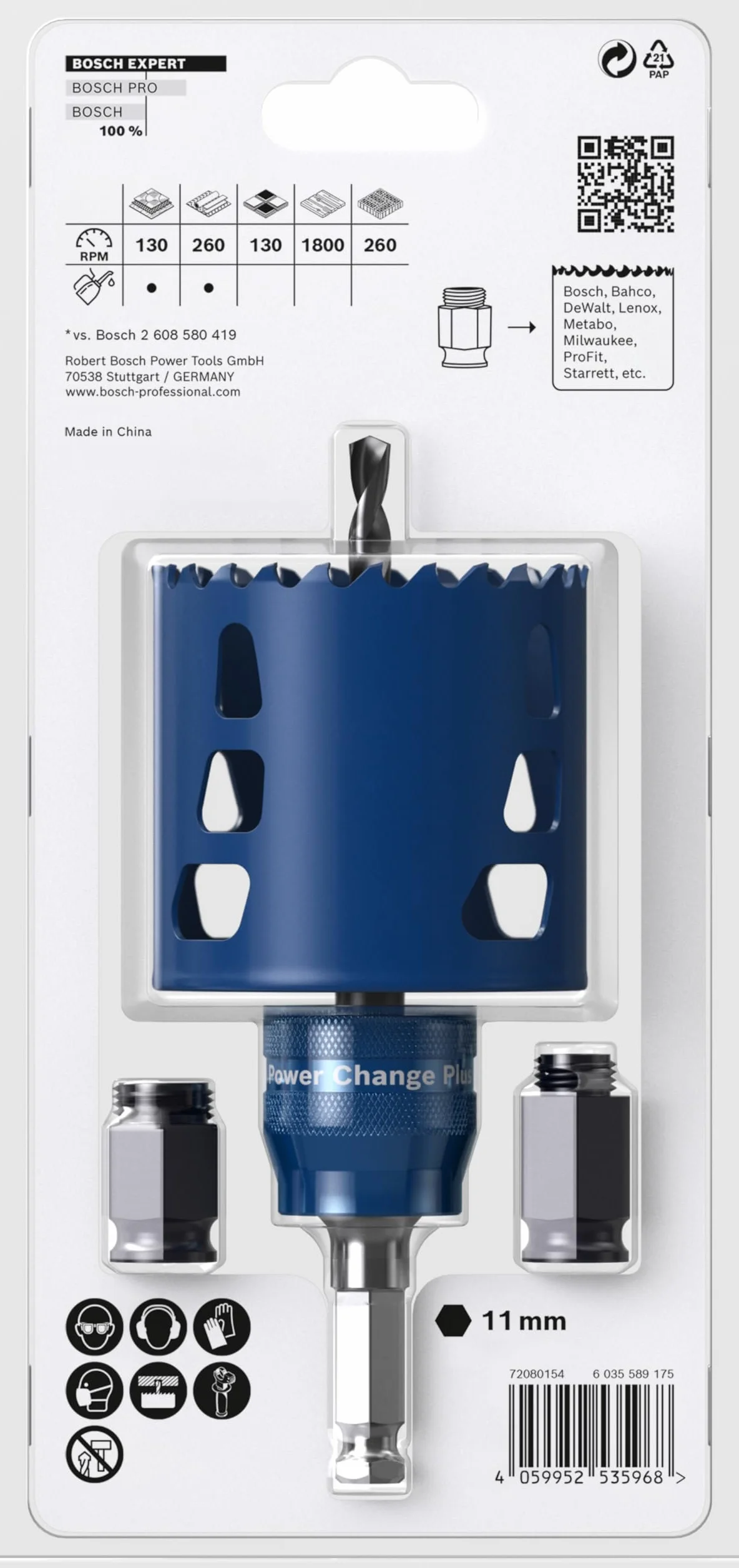Bosch 1x EXPERT Tough Material Lochsäge Starter Set (für Holz mit Metall, Ziegelstein, Ø 68 mm, Professional Zubehör Schlagbohrer/Schrauber, Schraubendreher)
