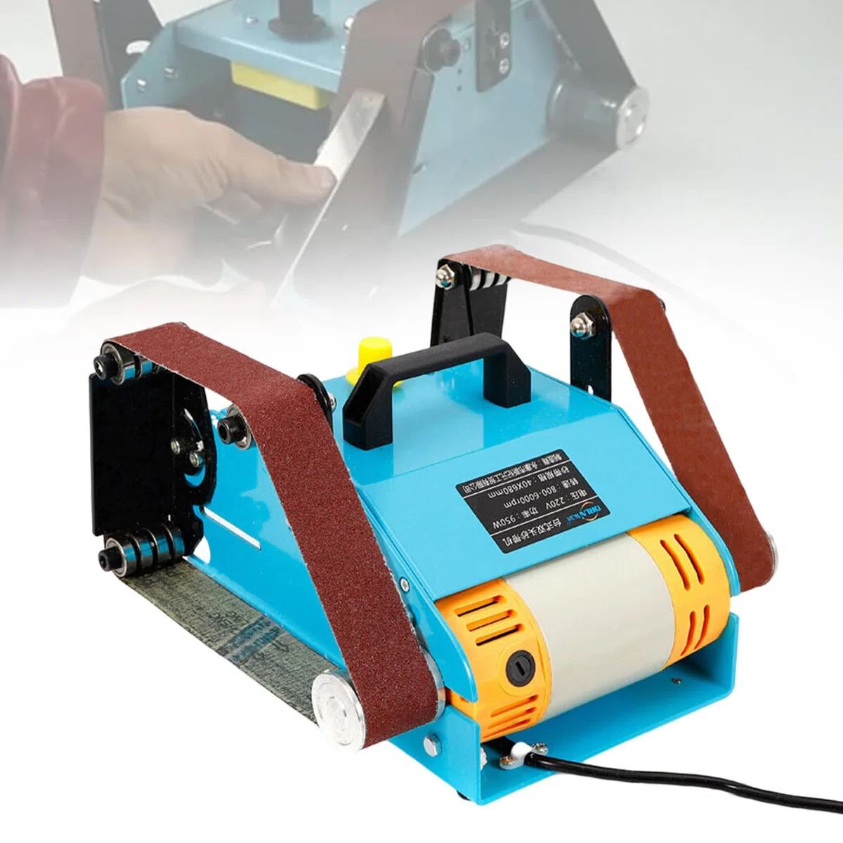 Messermacher Bandschleifer Polierer Bandschleifmaschine Schleifband Schleifer Doppelschleifer Doppel Axis Belt Sander Schleifmaschine für das Schleifen von Holz Metall Kunststoff usw Materialien