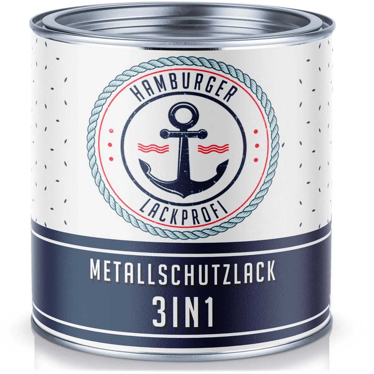 Metallschutzlack 3in1 SEIDENMATT Cremeweiß RAL 9001 Weiß Metallschutzfarbe 3-in-1 Grundierung, Rostschutz und Deckanstrich in Einem Metalllack Metallfarbe // Hamburger Lack-Profi (2,5 L)