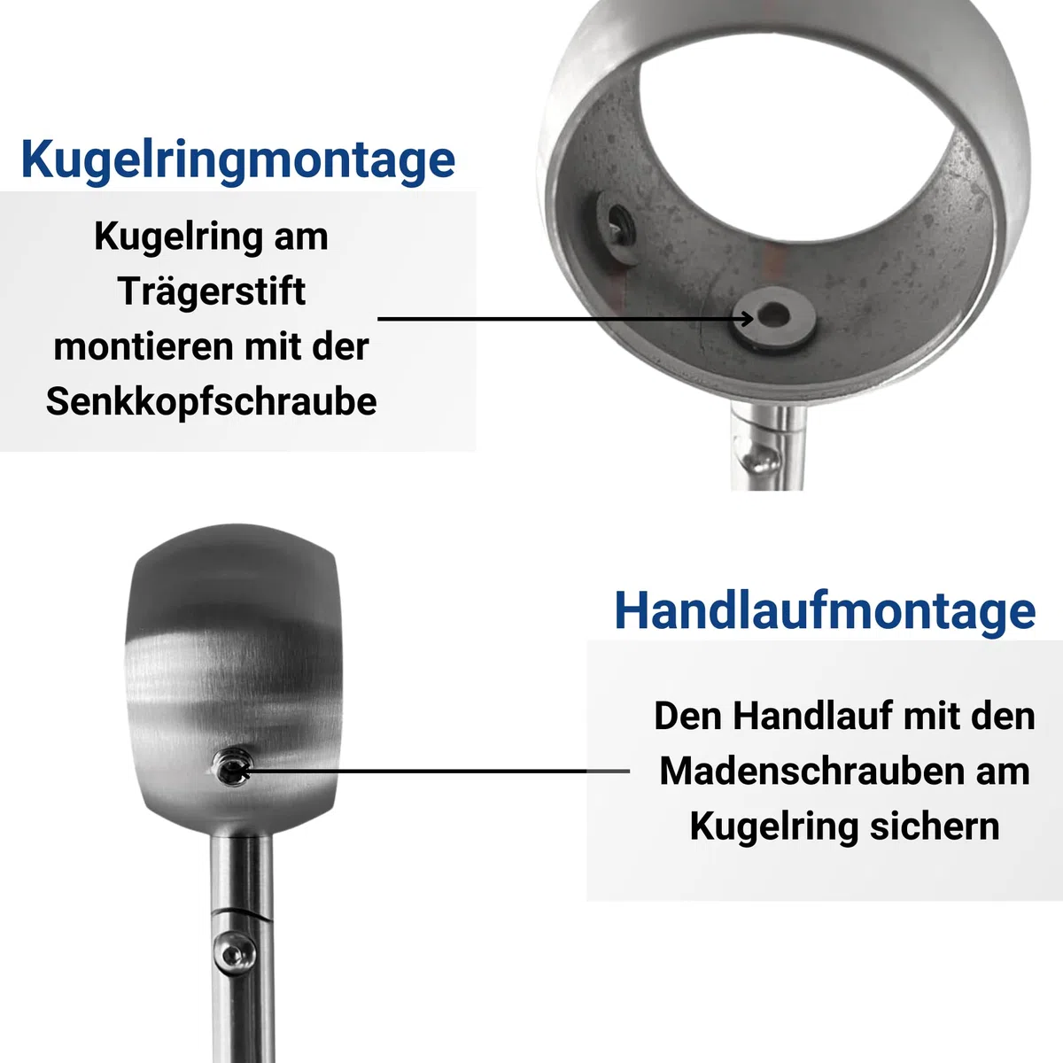 Edelstahl Geländer Handlauf Treppengeländer Balkongeländer bis 6m V2A