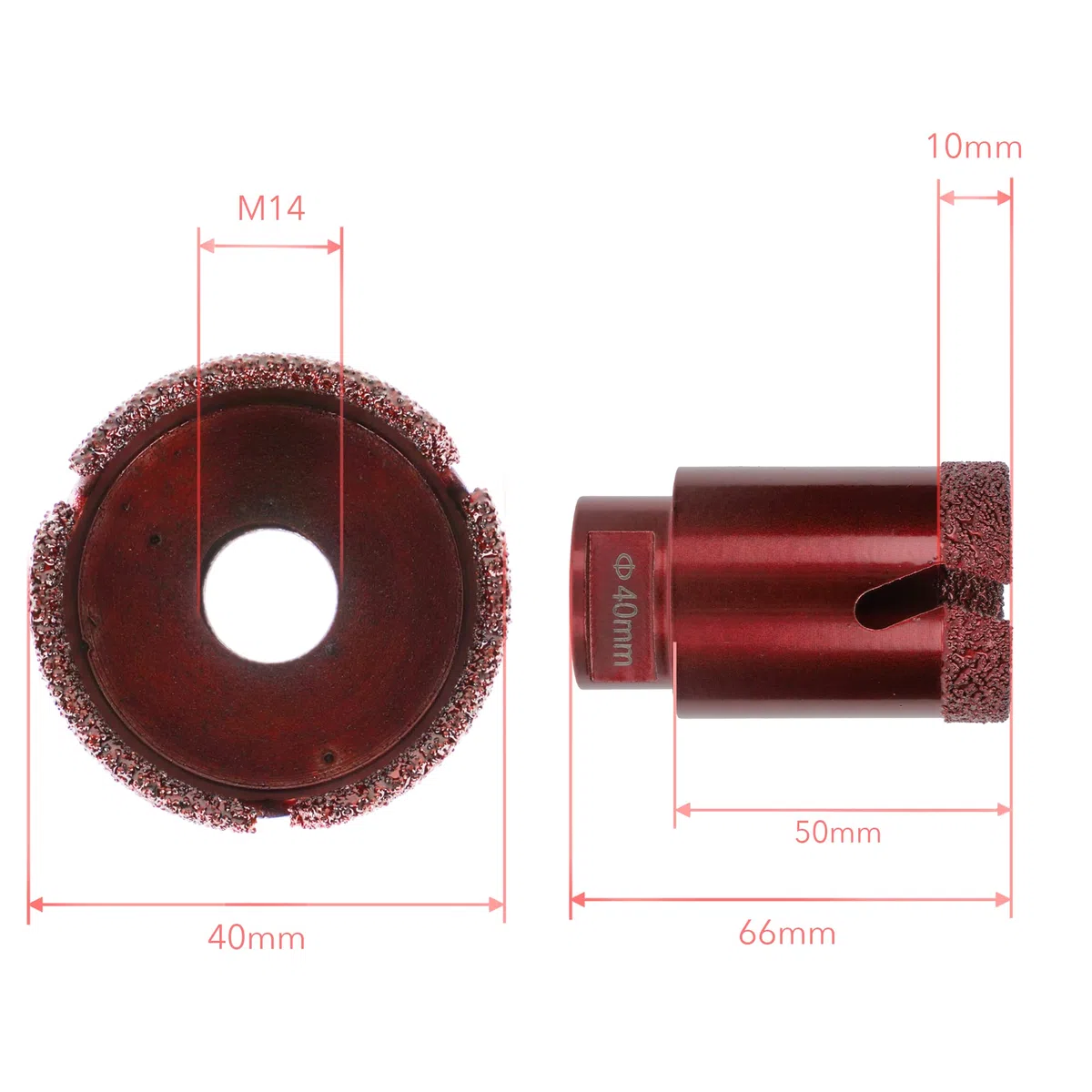 PRODIAMANT Speedmaster Fliesenbohrer 40 mm Profiqualität für Winkelschleifer zum bohren Fliese Feinsteinzeug und Naturstein Lochsäge mit M14 Aufnahme