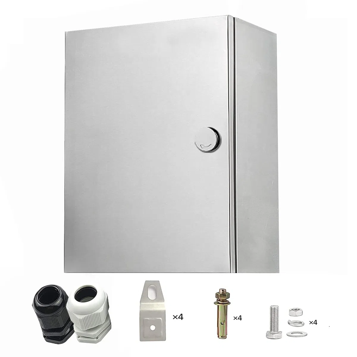 Edelstahl Wasserdichter Schaltschrank Innen/Außenwandmontierter Anschlusskasten Rostfreier Technikkasten mit Schloss 25x20x12cm Eingebaute Isoliermontageplatte,Schaltkasten für Innenräume