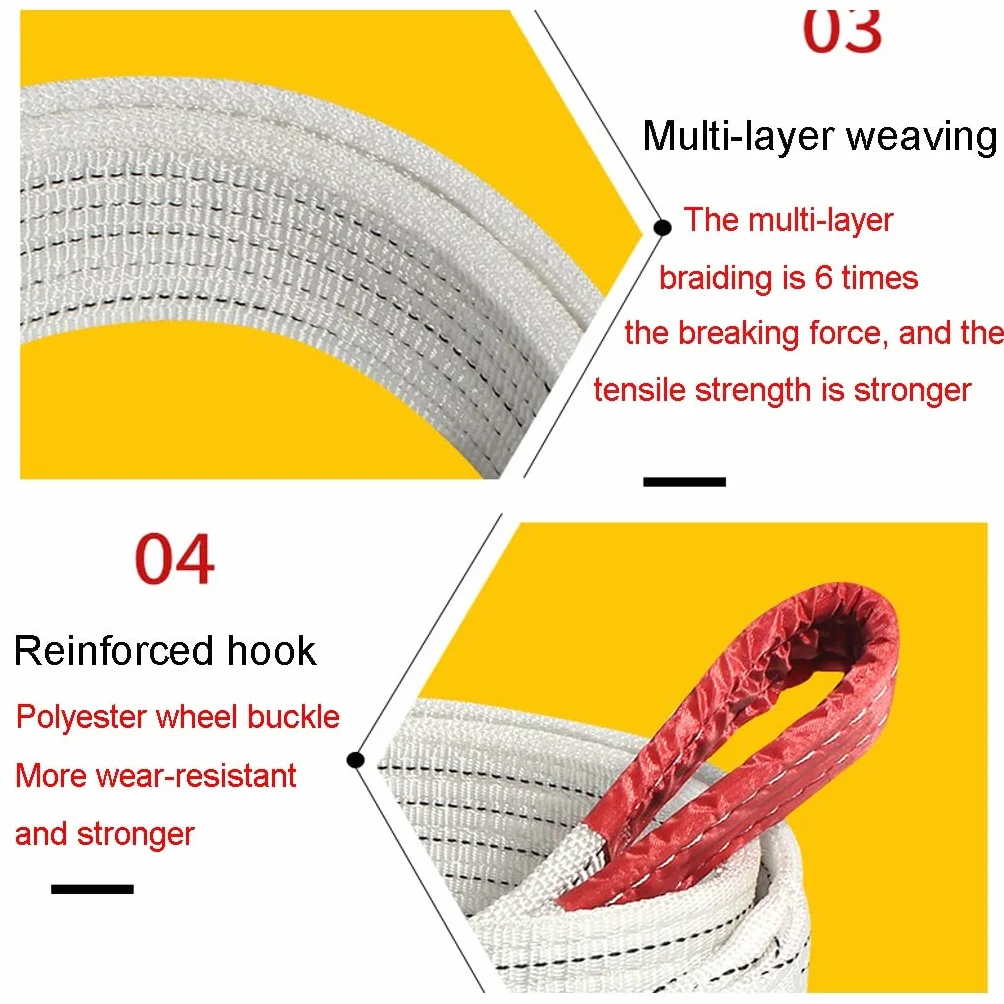 Hebeband 1, 2, 3 Tonnen, weiß, flach, Kranhebegurt, verschleißfest, robuste Hebebänder, Tragegurte für große Möbelstücke,3t-2M