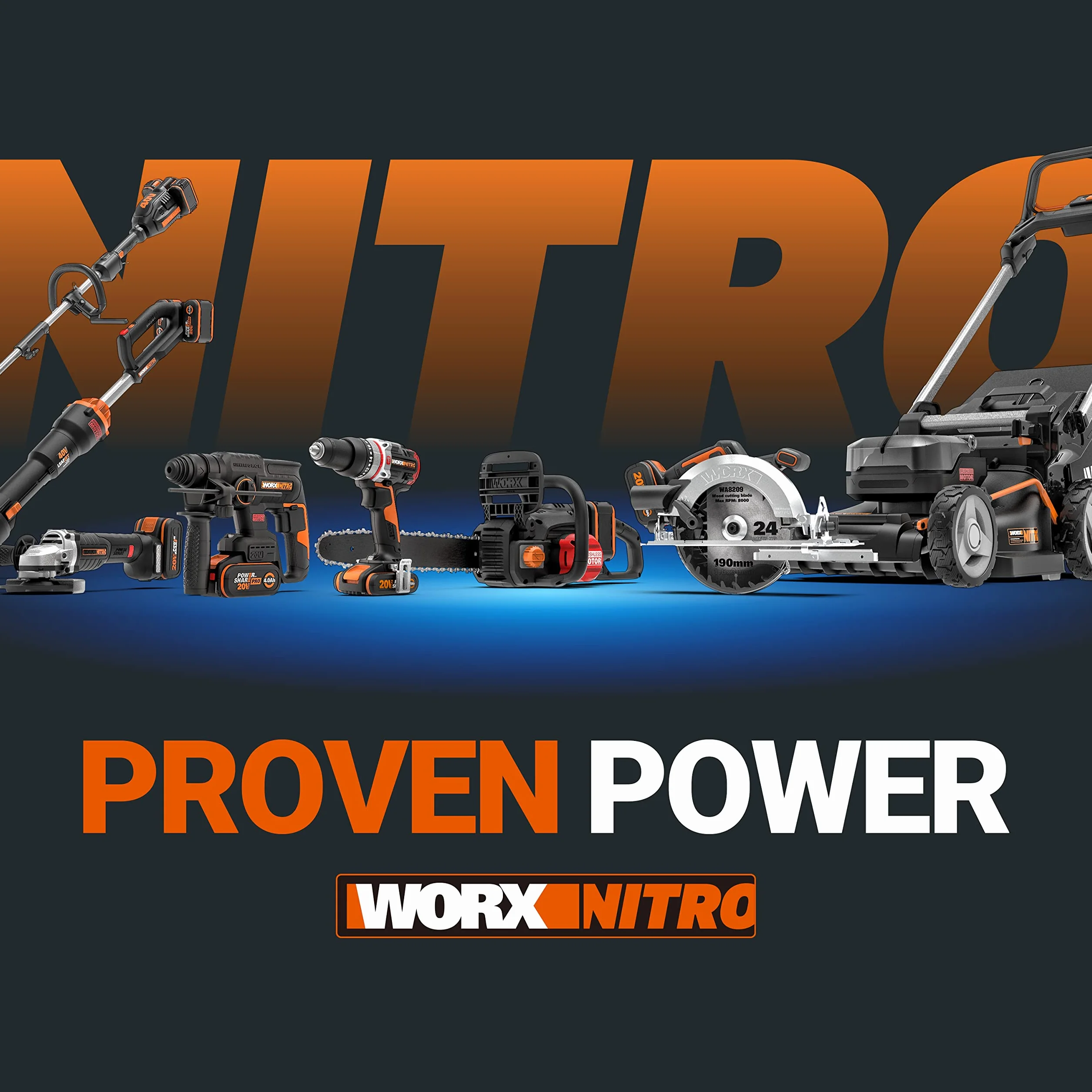 WORX WA3644 PowerShare Pro Akku 20V 4,0 Ah Li-Ion wiederaufladbar mit LED-Anzeige Heatshield-Technologie