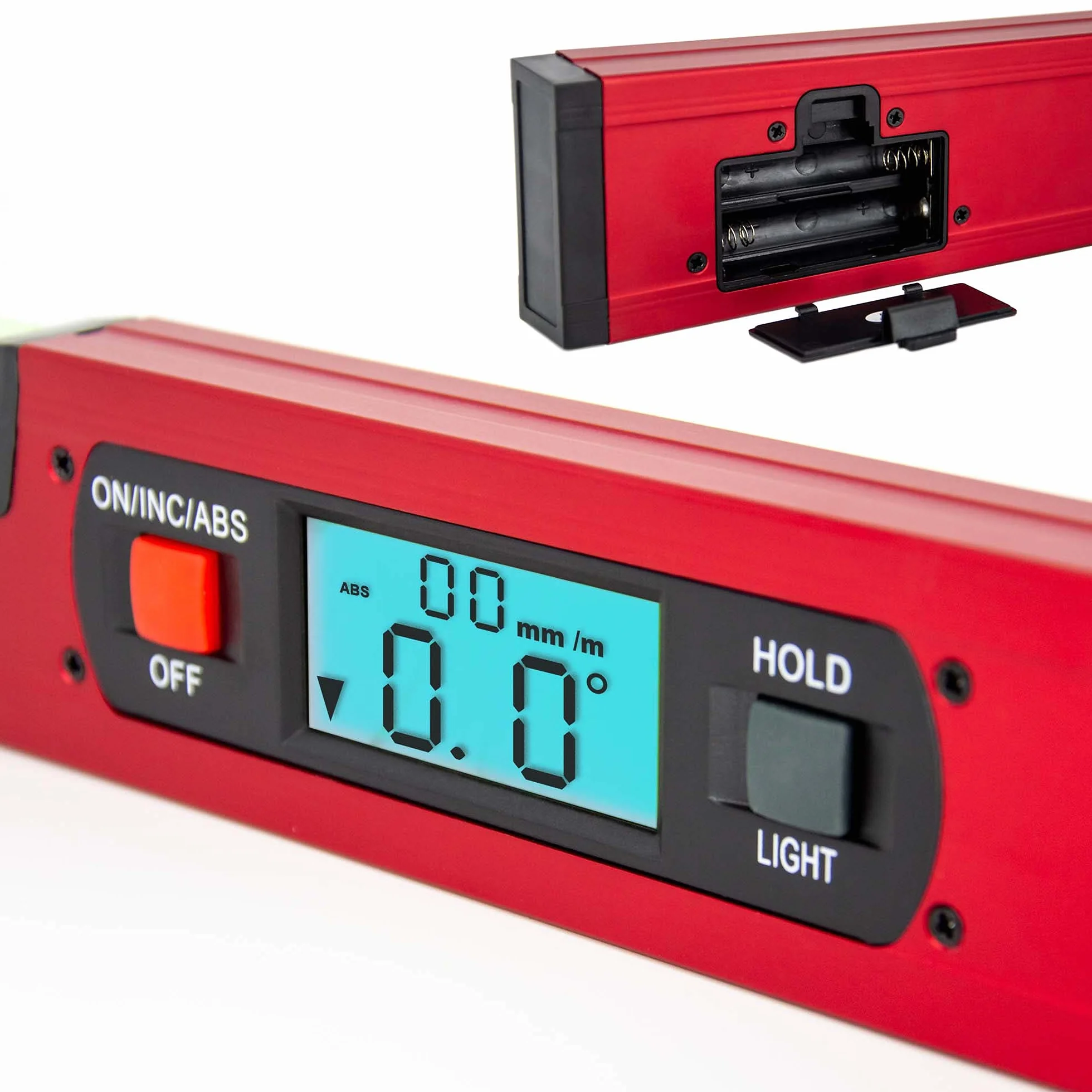 SCHMIDT security Tools Elektronik Wasserwaage Winkelmesser - Neigungsmesser - digital LCD-Anzeige - Kombimessgerät - Gradmesser- Vertikal- und Horizontal-Libelle - Winkelwaage - Magnetwaage