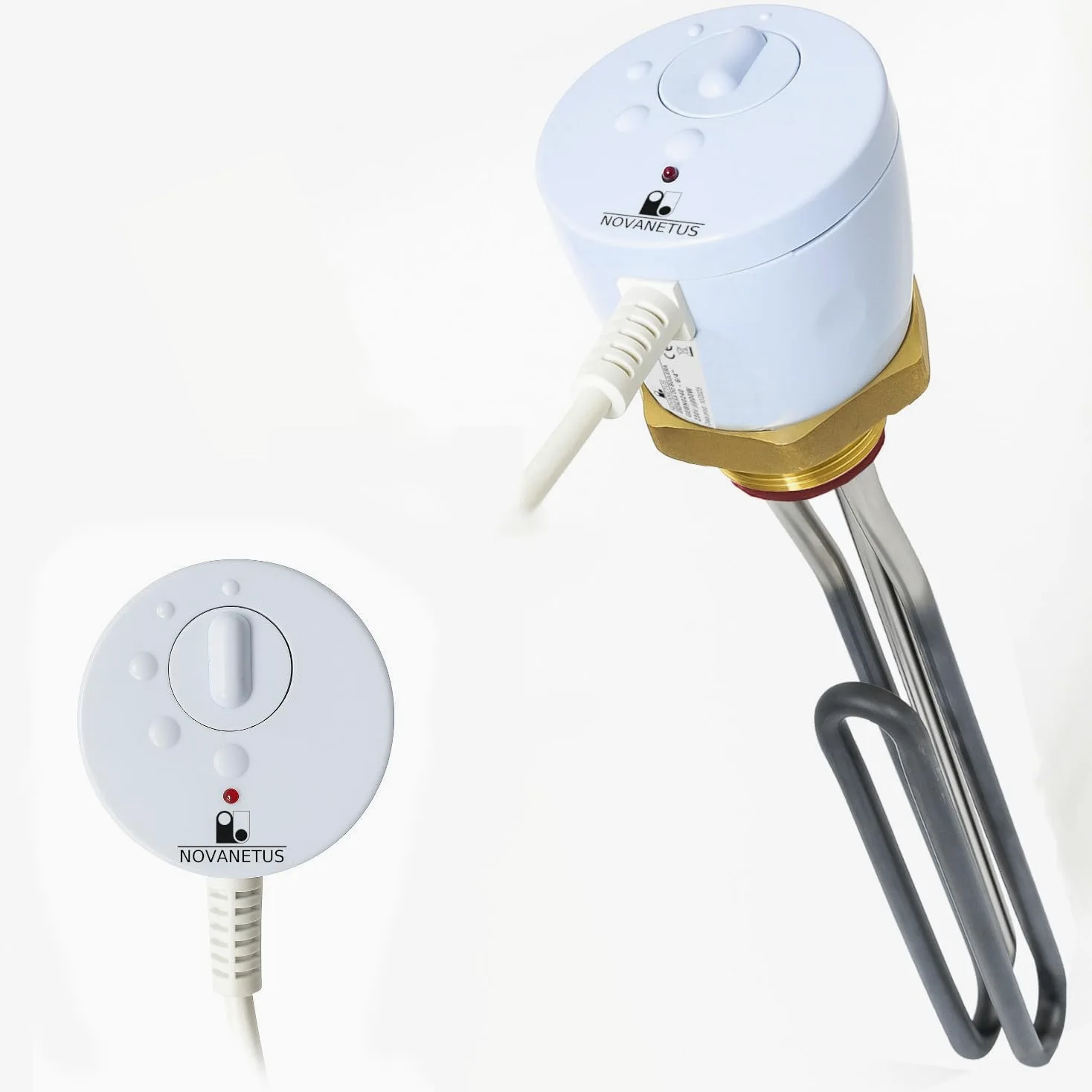 GEBN 5/4" 3kW 3000W 230V Heizstab Heizpatrone Heizelement aus INCOLOY 825 für EDELSTAHL und emaillierte Wasserspeicher Boiler Warmwasserspeicher Wasserheizung Heizungsspeicher mit Thermostat