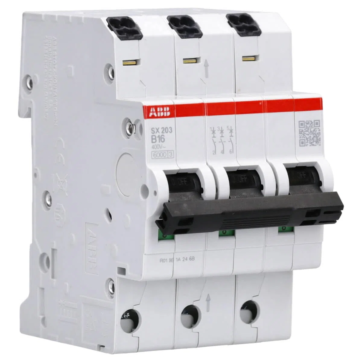 ABB FlexLine Set: 5x SX201-B16 Leitungsschutzschalter B + 1x SX203-B16 Leitungsschutzschalter B + 1x FX204 A-40A/0.03 FI-Schutzschalter + 1x PSX3/24N Phasenschiene