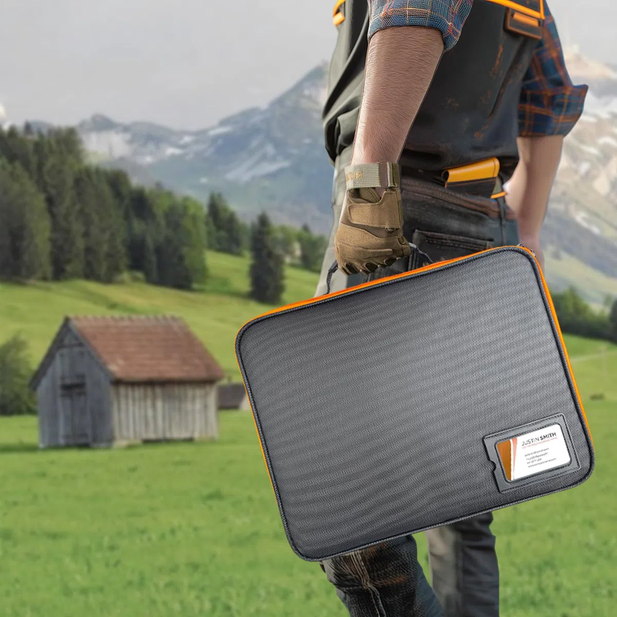 38.5 x 32 x 10 cm Tragbarer Werkzeug Hartschalenkoffer mit verstellbaren Trennwänden für Akkus & Ladegeräte, große Größe Werkzeugtaschen Werkzeugkoffer, Aufbewahrungstasche Wasserdicht Stoßfest