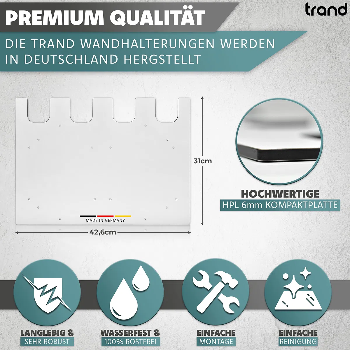 trand Wandhalterung für Makita Akkus (18V & 14,4V) & Ladegeräte – Robuster Akkuhalter für Werkstatt & Garage | Premium Qualität Made in Germany