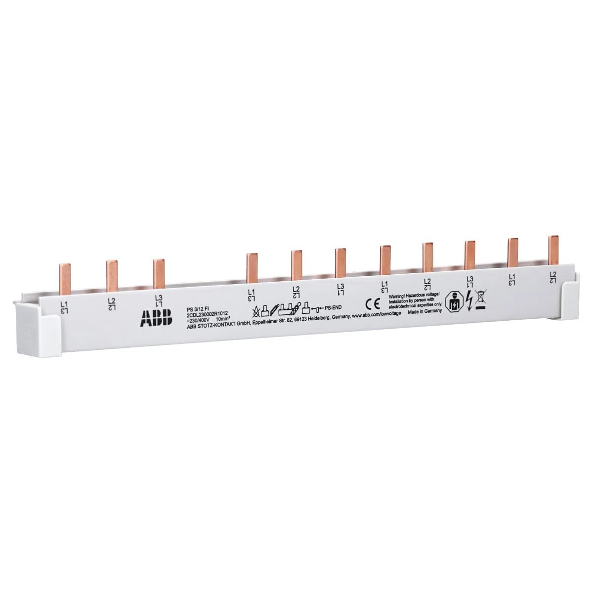 ABB Set 1x FI F204A-40/0,03 + 8x ABB LS-Schalter S201-B16 + 1x PS3/12+FI ablängbar Sammelschiene