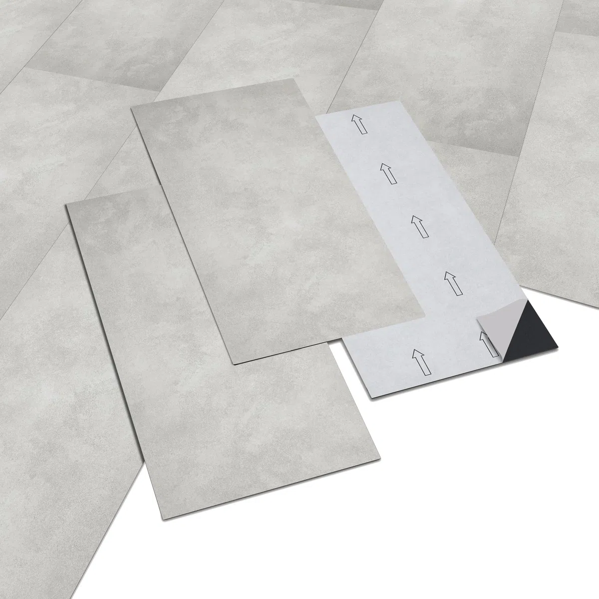 INMOZATA 5,04㎡ PVC Bodenbelag Selbstklebend Click Vinylboden Rutschfest Wasserfest Vinyl Bodenbelag Selbstklebend für Schlafzimmer Küche Wohnzimmer 28 Fliesen, 30cm x 60cm, Dicke 2 mm-Hellgrau Beton