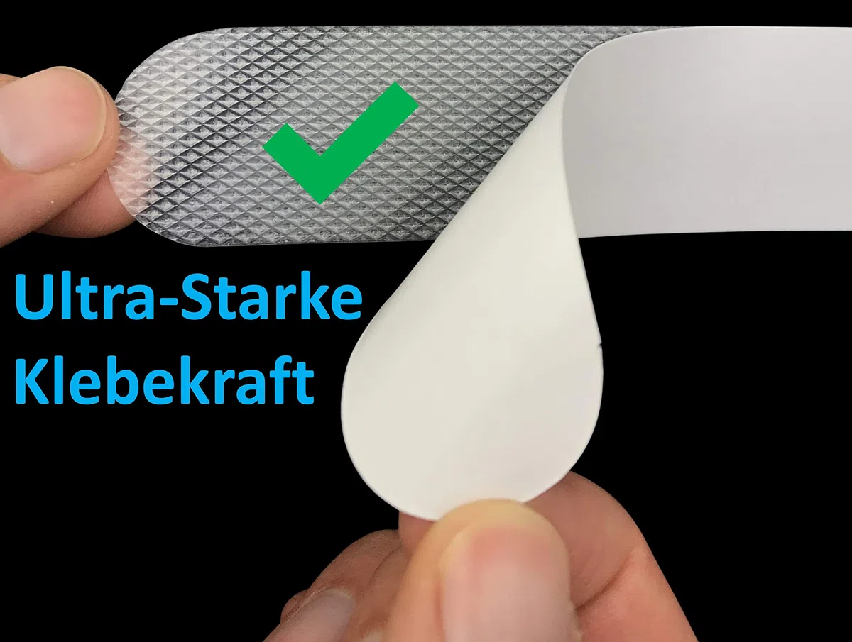 Anti Rutsch Streifen Aufkleber Treppe, transparent, XXL (90x3 cm), Sicherheit durch extra starken Halt, Treppenstufen Antirutsch innen Sticker - 18-Pack