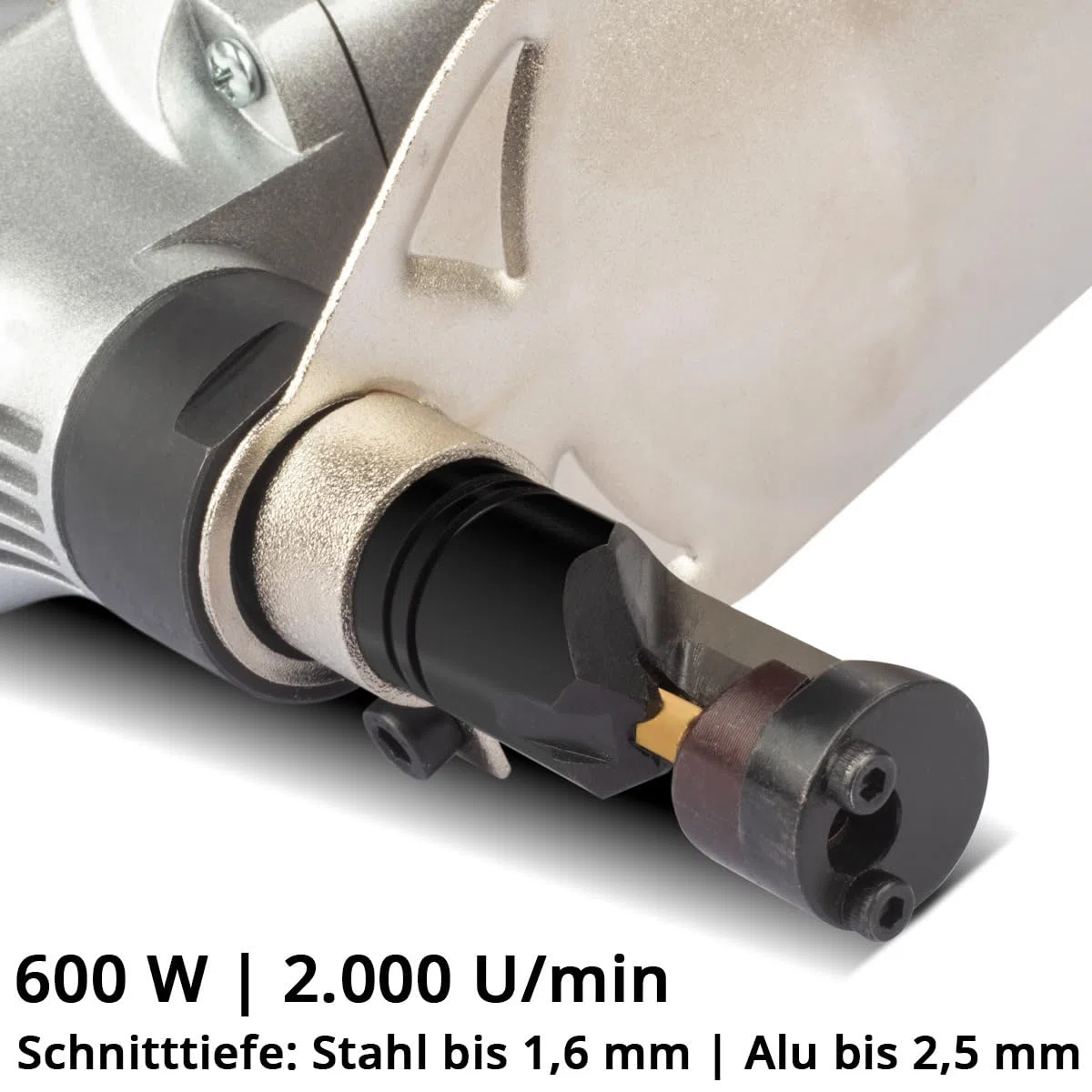 STAHLWERK Blechknabber (BK-600 ST) – 600 W Nibbler mit 2.000 U/min, 360° drehbarem Kopf, bis 2,5 mm Schnitttiefe, elektrische Blechschere/Blechschneider für präzises Schneiden von Metall und Aluminium