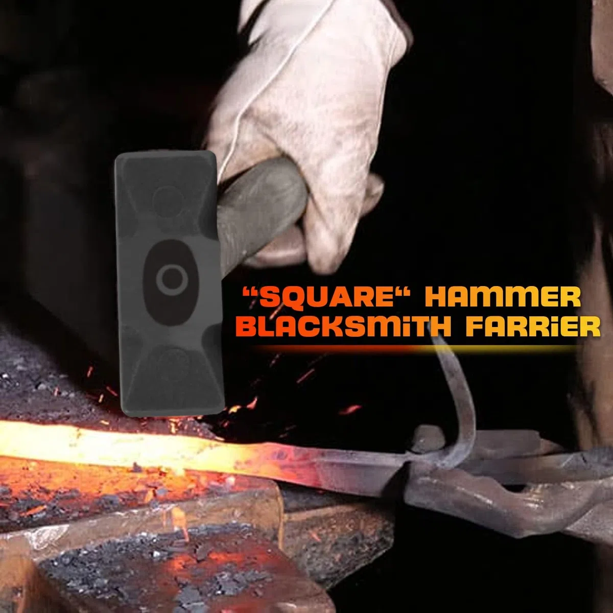 2,2 Lb (1000 g) quadratischer Schmiedehammer, perfekt für Hufschmied, Klingenschmieden, Schmiedewerkzeug
