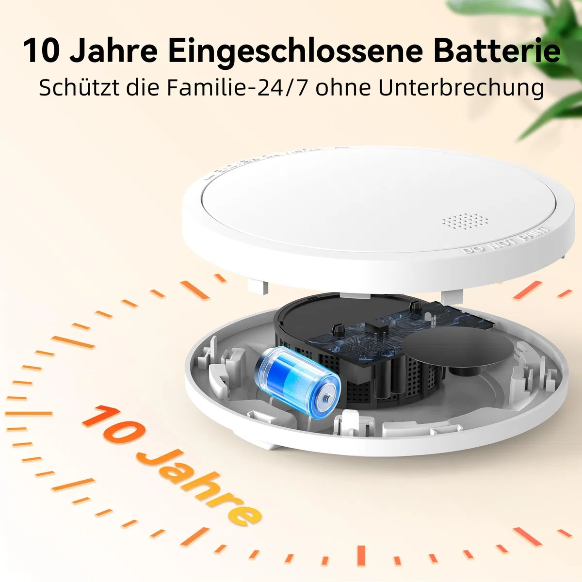 Rauchmelder 10 Jahre Batterie mit Magnethalterung, Europäischen Norm EN14604 Geprüft Feuermelder | Ohne Bohren, 85dB Rauchwarnmelder, 6er Set