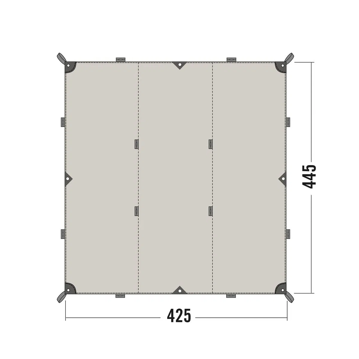 Tatonka Tarp, Wasserdichtes Tarp aus Baumwollmischgewebe mit hervorragender UV-Stabilität, Ösen und Abpsannschlaufen - Schützt vor Sonne, Wind und Regen