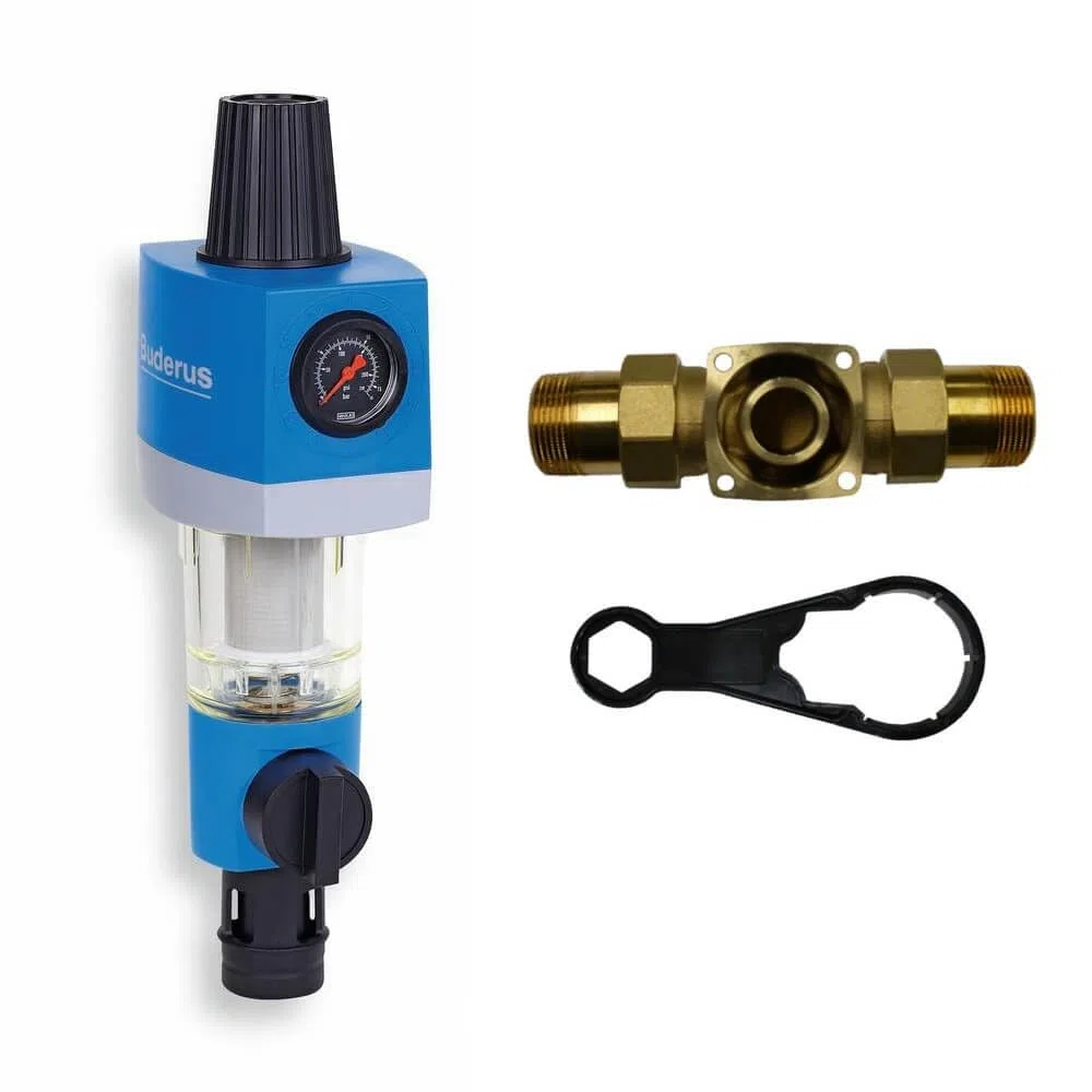 Buderus Hauswasserfilter Logafix mit Rückspülfilter und Druckminderer, 1 Zoll Anschluss, 1 Stück