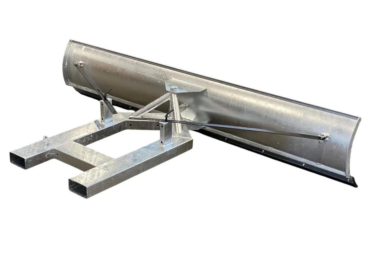 SRM Design Schneeschild Schneeschieber Räumschild für das Beseitigen von Schnee Universal für Gabelstapler und Frontlader Vollverzinkt schwenkbar 200 x 40 cm