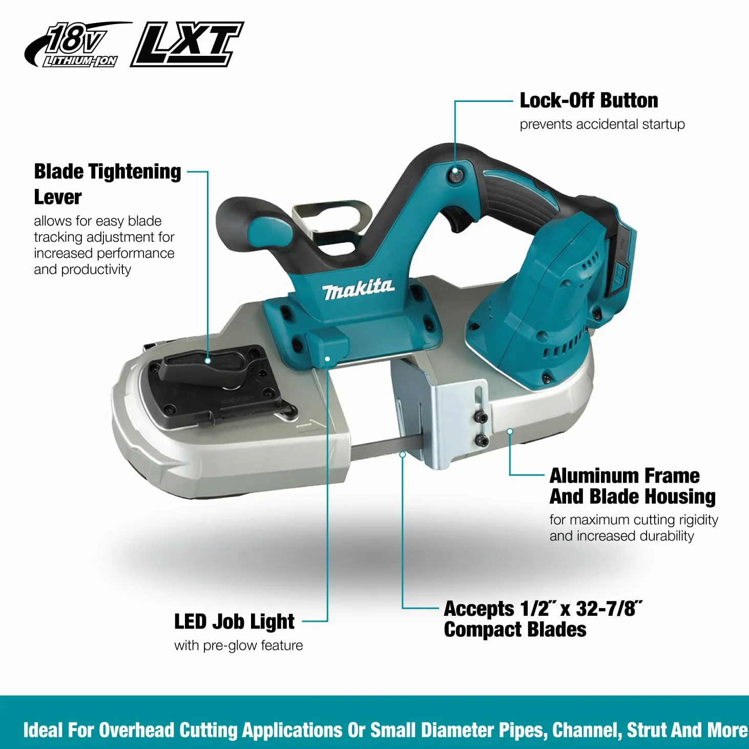 Makita DPB182Z Akku-Bandsäge 18 V (ohne Akku, ohne Ladegerät)