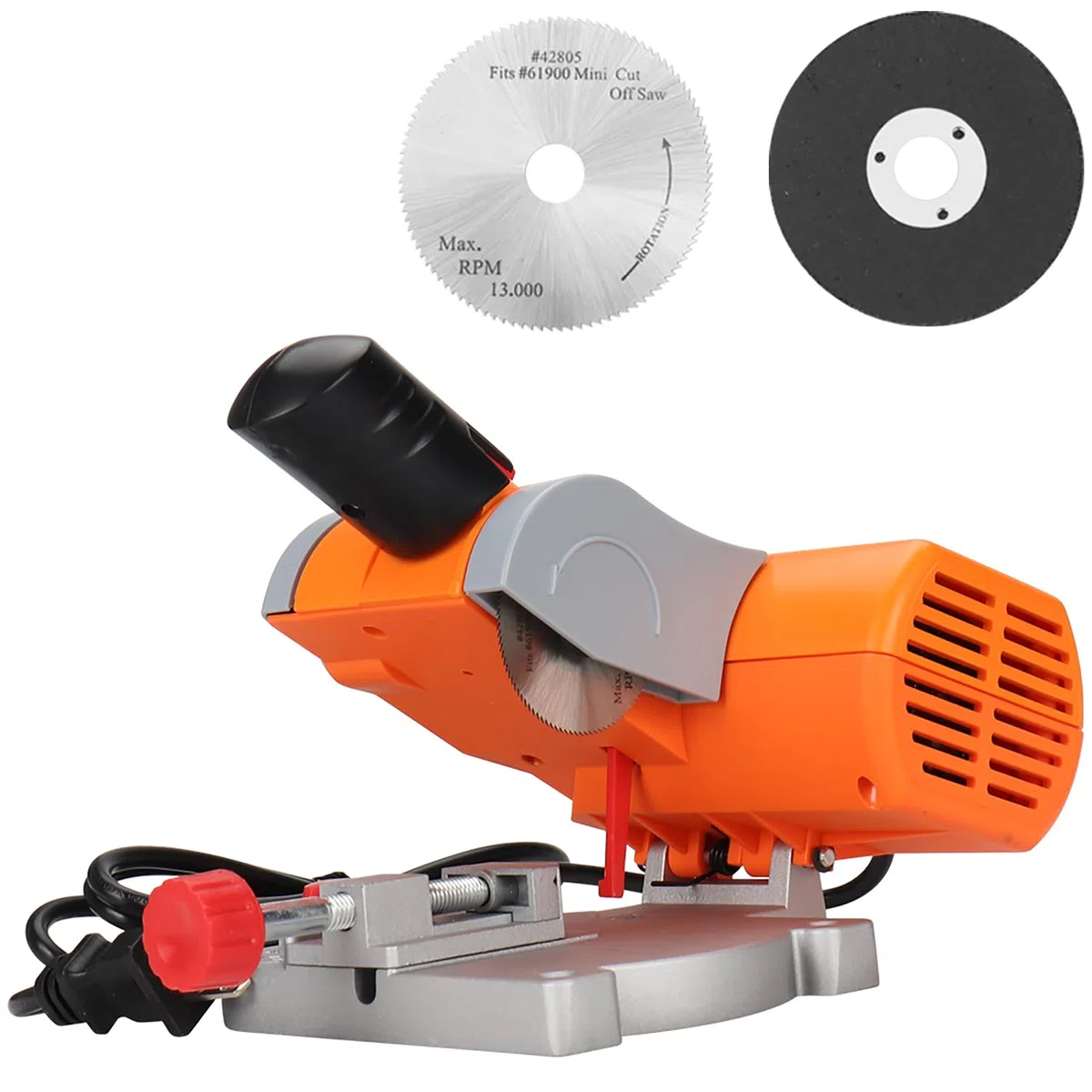 SI FANG Mini Gehrungssäge, 0–45°Kappsäge Tischsäge mit 50mm Schneidscheiben, Tischkappsäge für Schneiden von Metall Holz Kunststoff