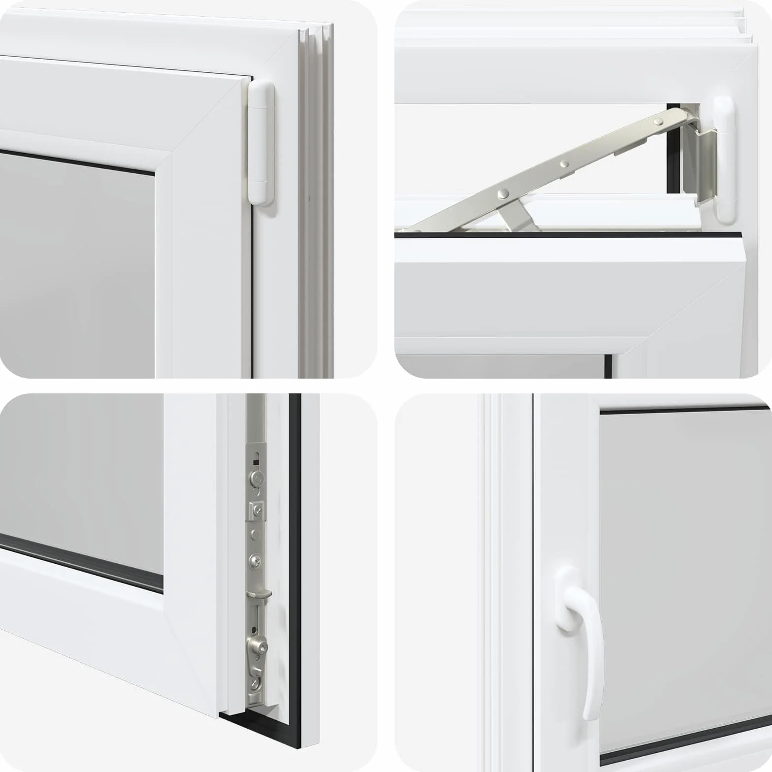 vidaXL Kellerfenster RISOR 90 x 50 cm PVC und Glas Weiß, Moderne und langlebige Wärmedämmung für Fensterdesign, schalldichte PVC-Glas-Elemente