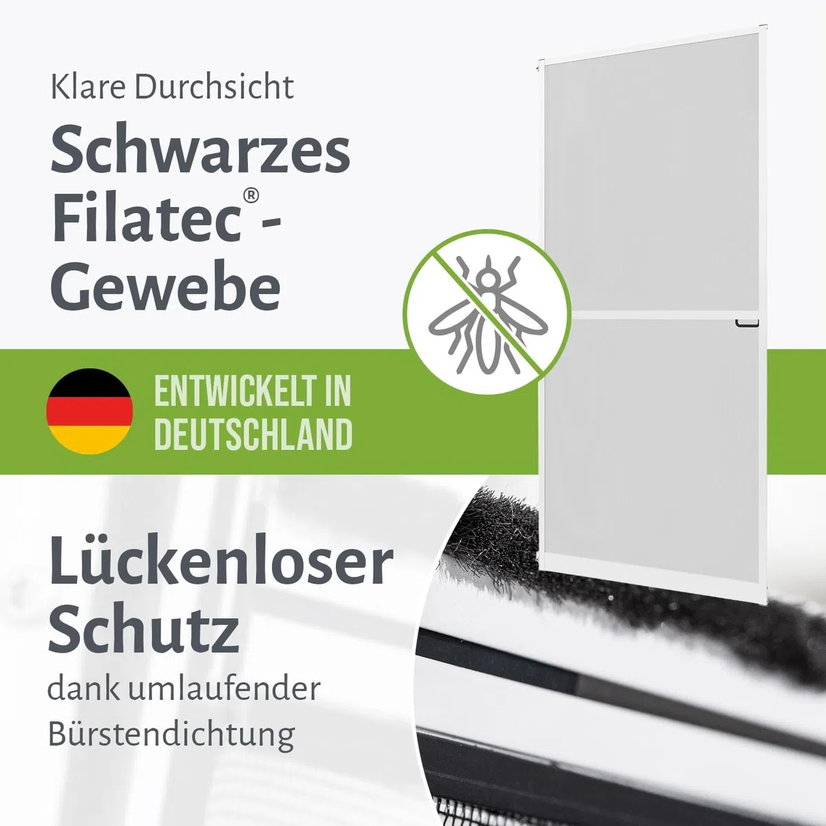 empasa Insektenschutz Fliegengitter Tür Alurahmen MASTER SLIM PLUS, individuell zuschneidbar, als Selbstbausatz, Farbe: anthrazit, Größe 100 x 210 cm