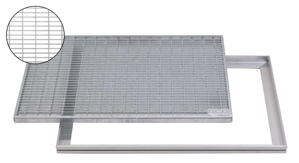 ACO 60x40cm Maschenrost MW 30/10 Gitterrost mit ALU Einbaurahmen Eingangsrost Schuhabstreifer
