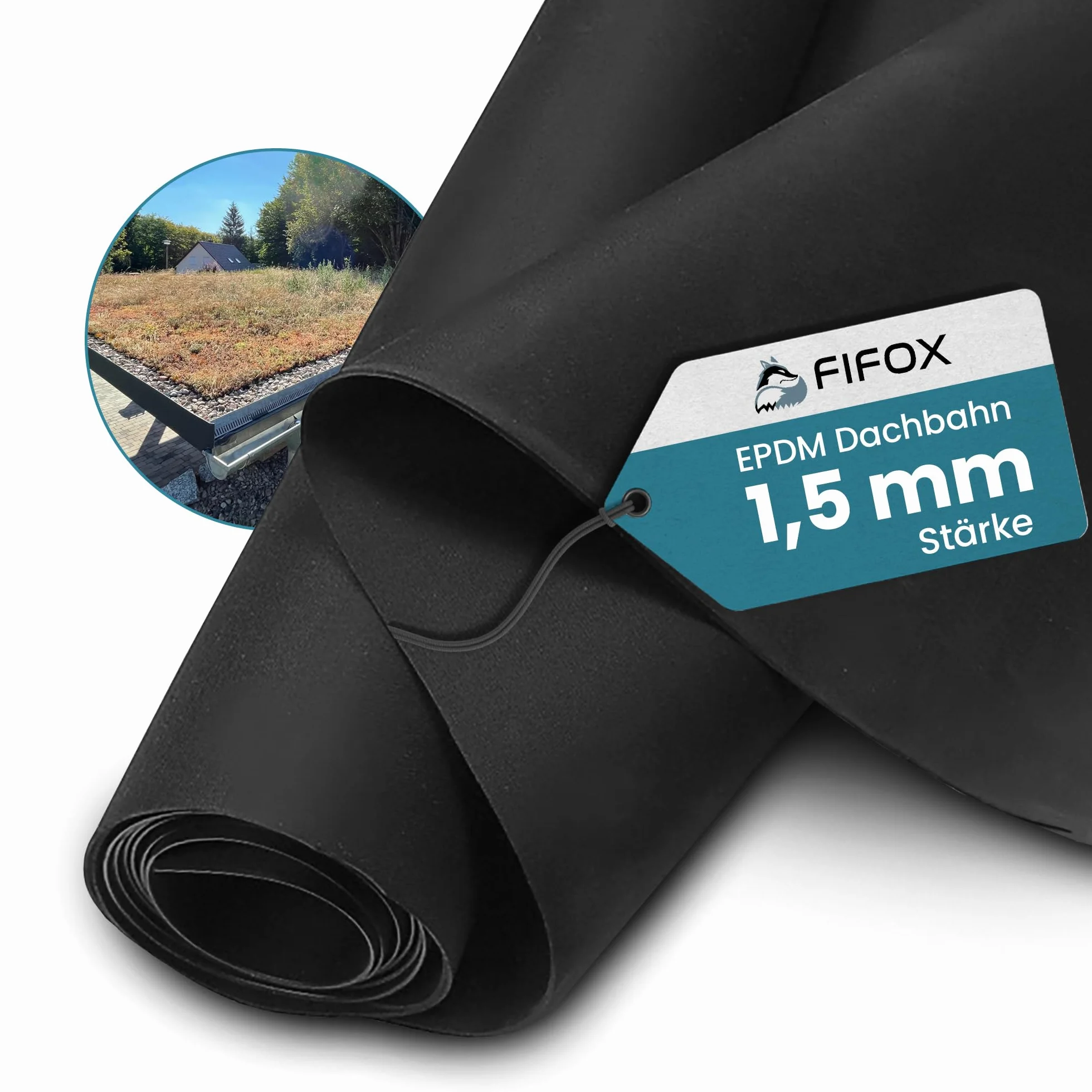 EPDM Dachfolie 1,5 mm 7,62 m x 6,5 m schwarz wasserdicht Dachabdichtung
