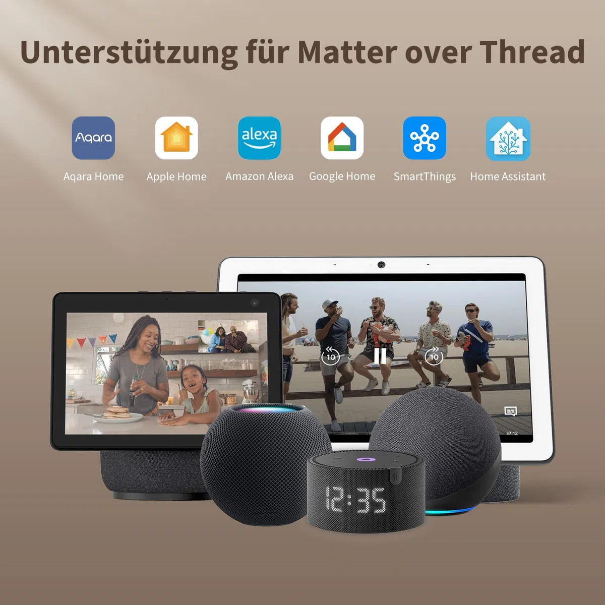 Aqara Smart Lock U200 Lite, Matter over Thread, Smartes Türschloss mit Aufladbarem Akku und Leiser Modus, Elektrisches Türschloss, Unterstützt Apple Home, Home Assistant, Google Home, Alexa, Schwarz