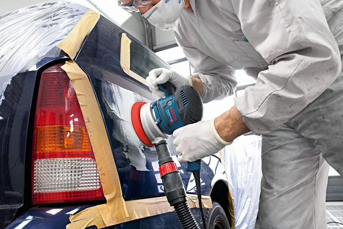 Bosch Professional Exzenterschleifer GEX 40-150 (inkl. Staubbox, Schleifteller-⌀ 150mm, Netzschleifblatt M480, Winkelschraubendreher, L-BOXX)