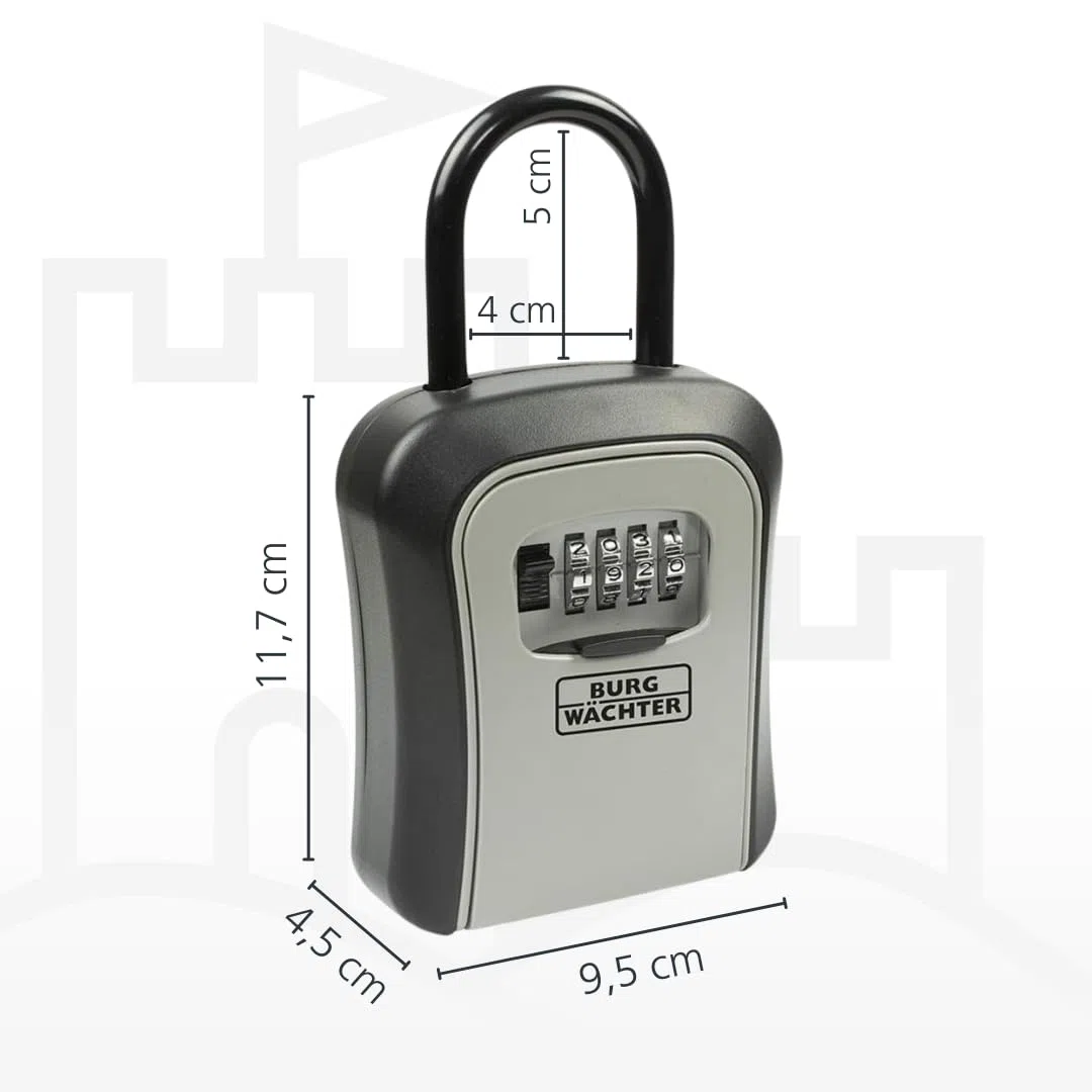 BURG-WÄCHTER Key Safe 50 SB Schlüsseltresor mit Zahlencode, 4-stellig, Schwarz/Grau