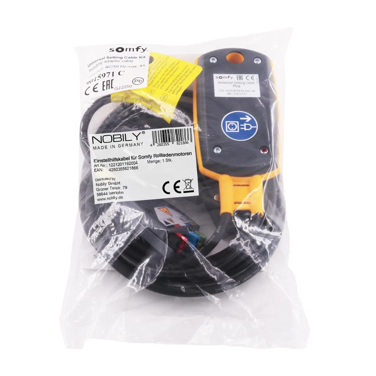 Einstellhilfskabel für Somfy Rollladenmotoren Universal Einstellkabel, Setzkabel, Einstellhilfsschalter für Rolladenmotor Rohrmotor