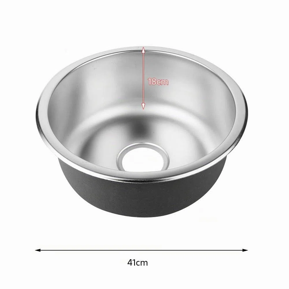 Edelstahlspüle Campingspüle - Einbauspüle und Aufbauspüle - Spülbecken, Küchenspüle [Energieklasse B] (41 * 41 * 20cm-Silber)