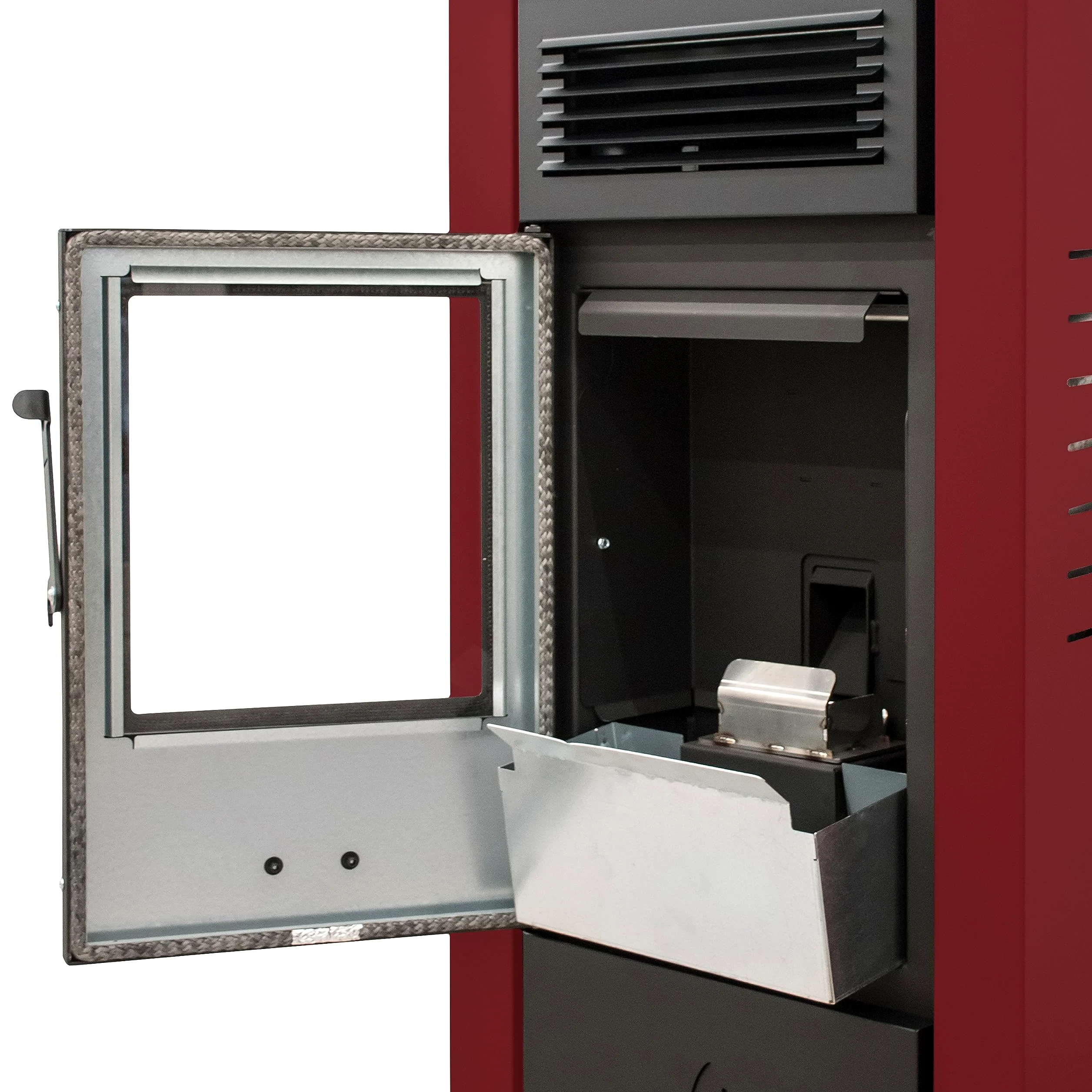 STUFE A PELLET ITALIA Canada 12 KW 5 Sterne | Pelletöfen Effizienz 91% Heizt 120m² Autonomie 15 Std. 5-Sterne-Zertifiziert Programmierbar 5 Kräfte 24 Monate Garantie Rot