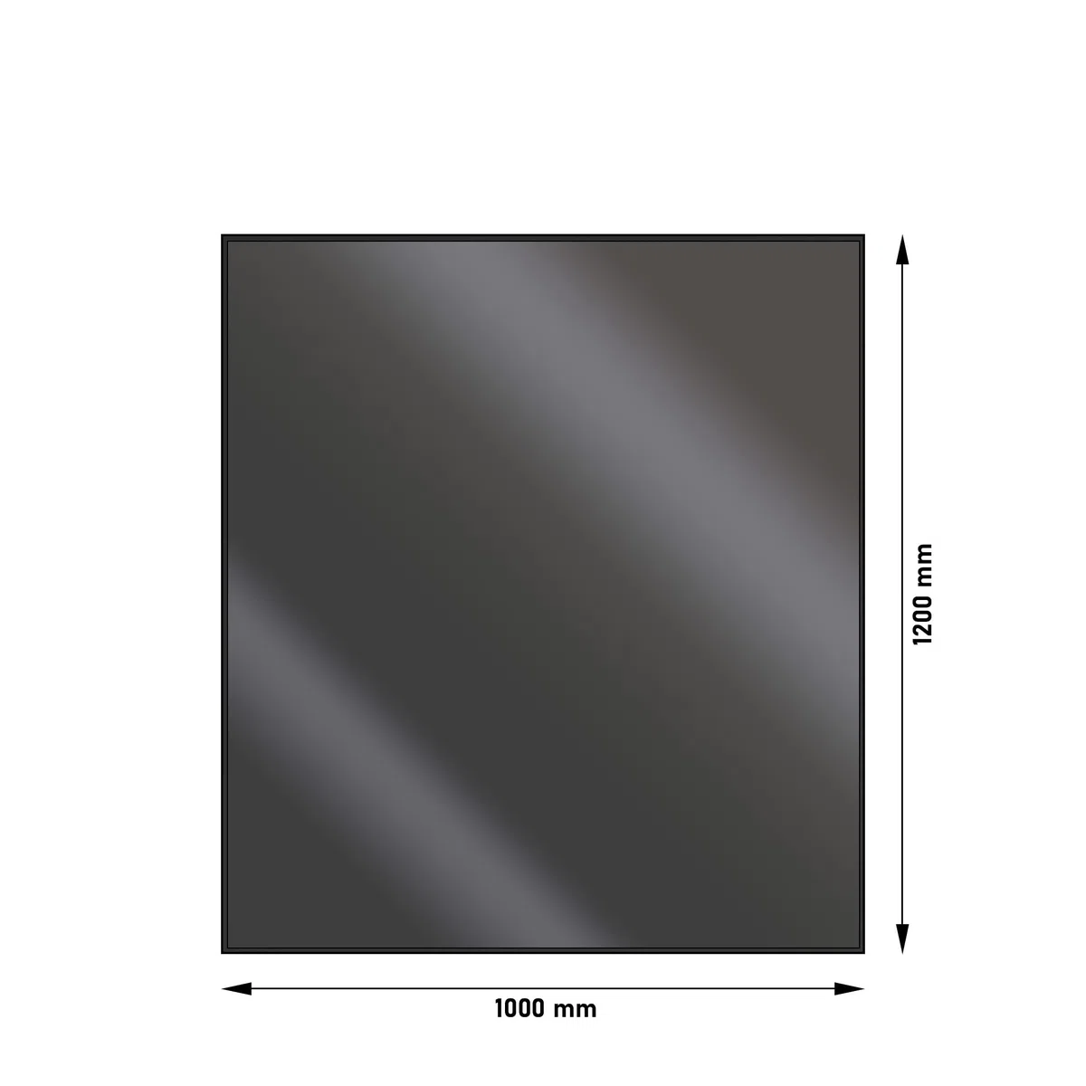 LANZZAS Bodenplatte Rechteck - 1000 x 1200 mm - Farbe: gussgrau | Funkenschutzplatte aus Metall